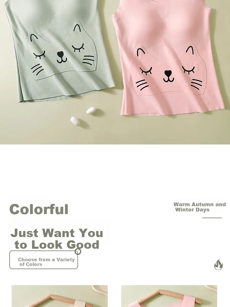 YUZHAOLIN Children's Thermal Vest for Girls with Chest Pads, Seamless Wool Silk Bra for Puberty Girls Aged 9-12 And 16 13