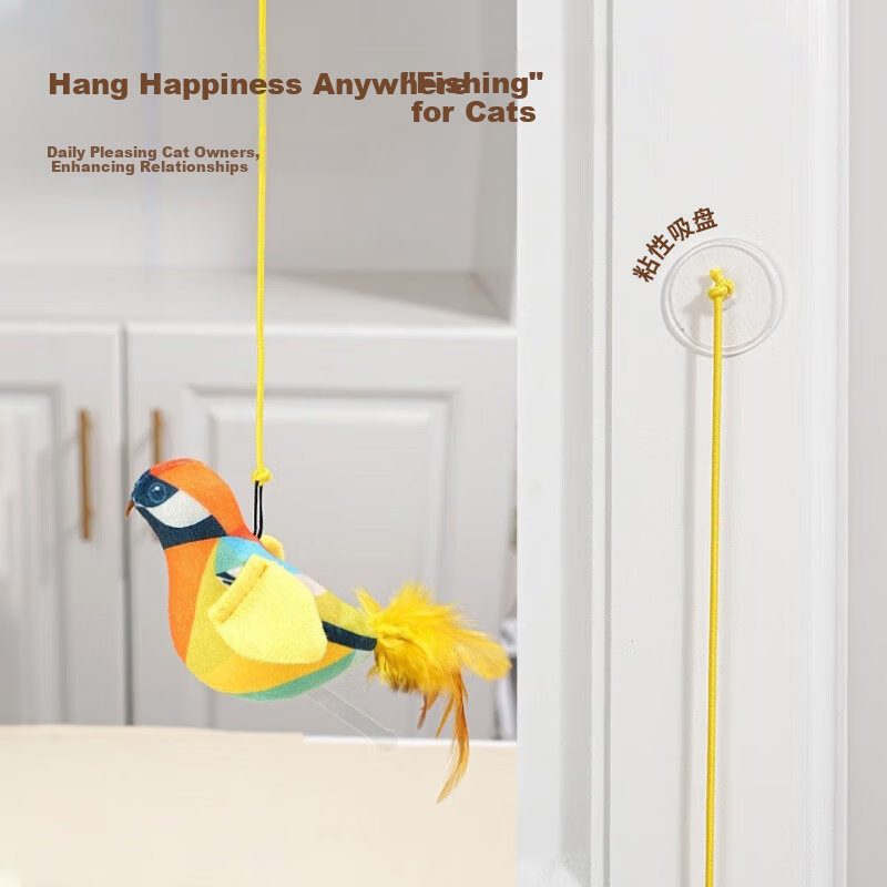 Happy Pet Cat Toy Cat Automatic Teaser Wand Bird Self-entertainment Tool Play by Itself Relieve Boredom Cat Kitten Young Cat Pet