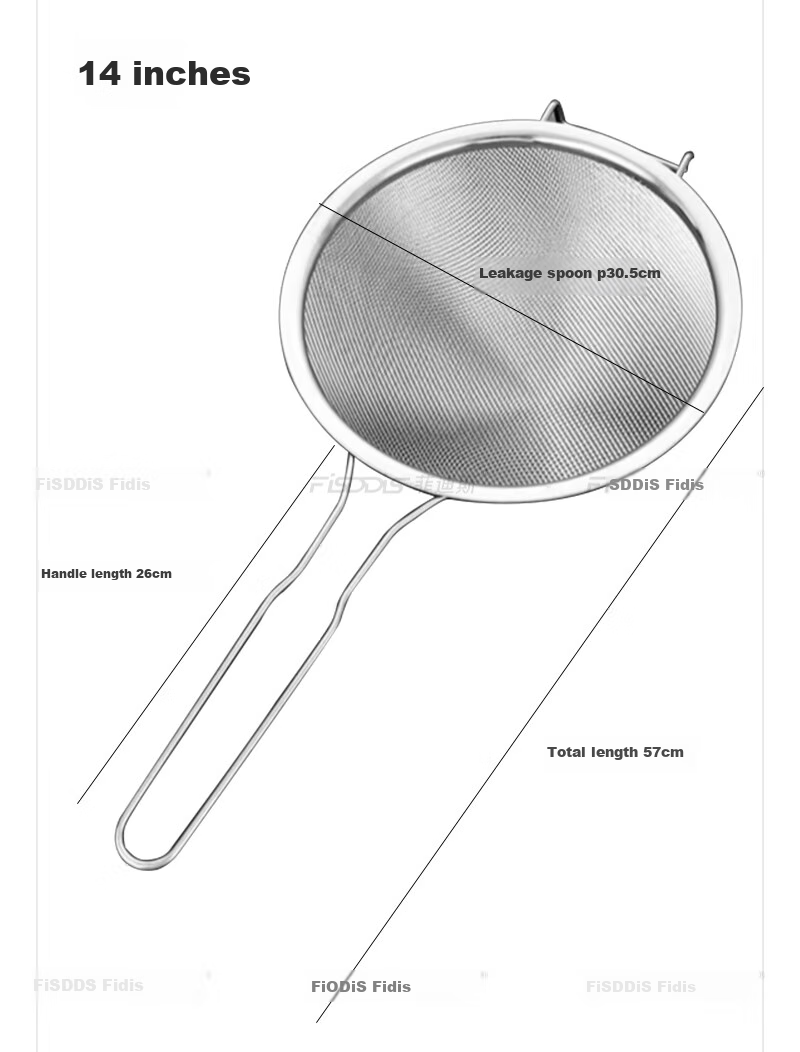 FISDDIS Thickened Stainless Steel Strainer Colander for Home Use, Oil Separator for Soy Milk And Chinese Medicine, Flour Sieve, 20cm 11