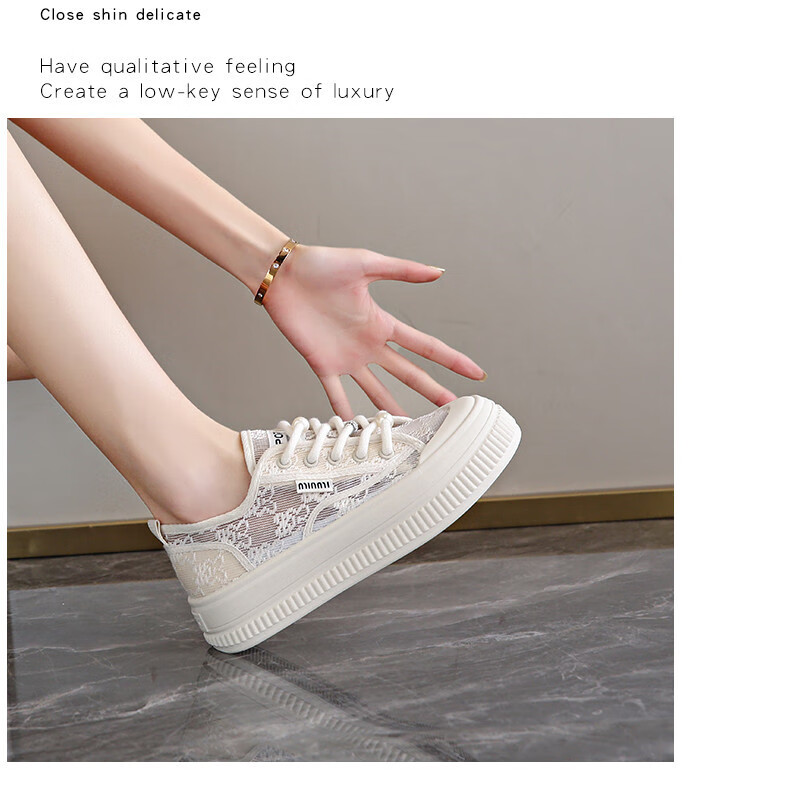 CARTELO Women's Summer Lace Mesh Fisherman Shoes Breathable White Sneakers Mesh Shoes for Women 1585 Off-White Size 38 20