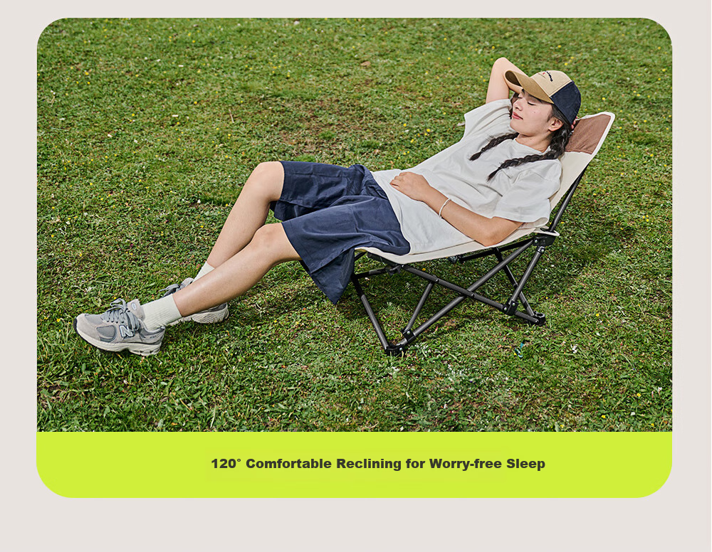 Xiao Mo Folding Recliner Chair with Padding Moon Chair Outdoor Portable Camping Chair Office Lazy Nap Folding Bed 4
