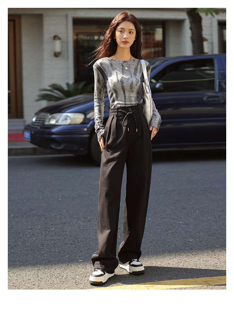 Dme [Straight-Leg Casual Pants] Spring 2023 Korean-Style Relaxed Fit Slimming Casual Trousers for Wome 17