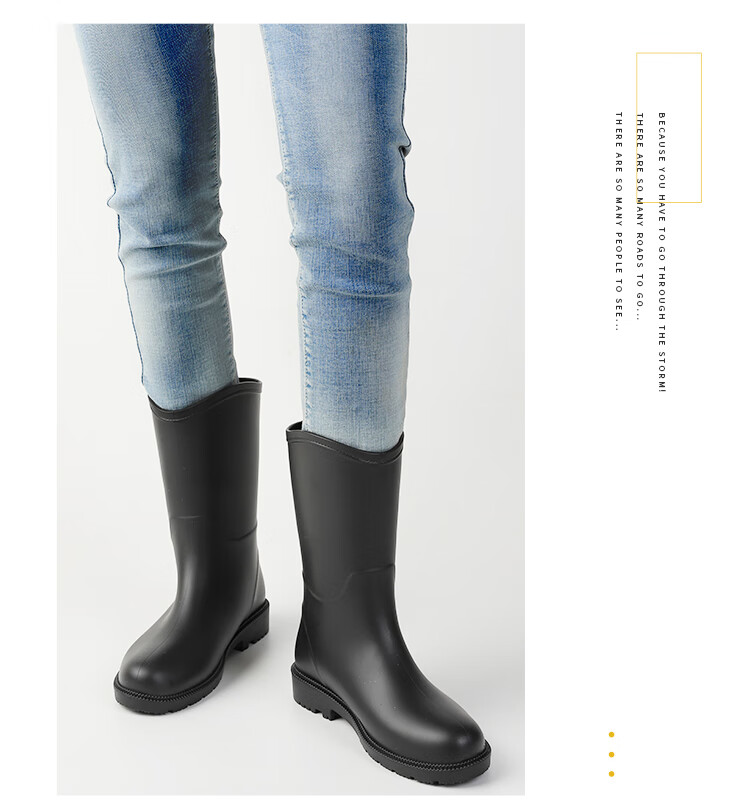 FOOTOPPO Women's Rain Boots, Fashionable Adult Mid-Calf Waterproof Boots, Ladies' Water Shoes, Non-Slip Rubber Boots for Wome 8