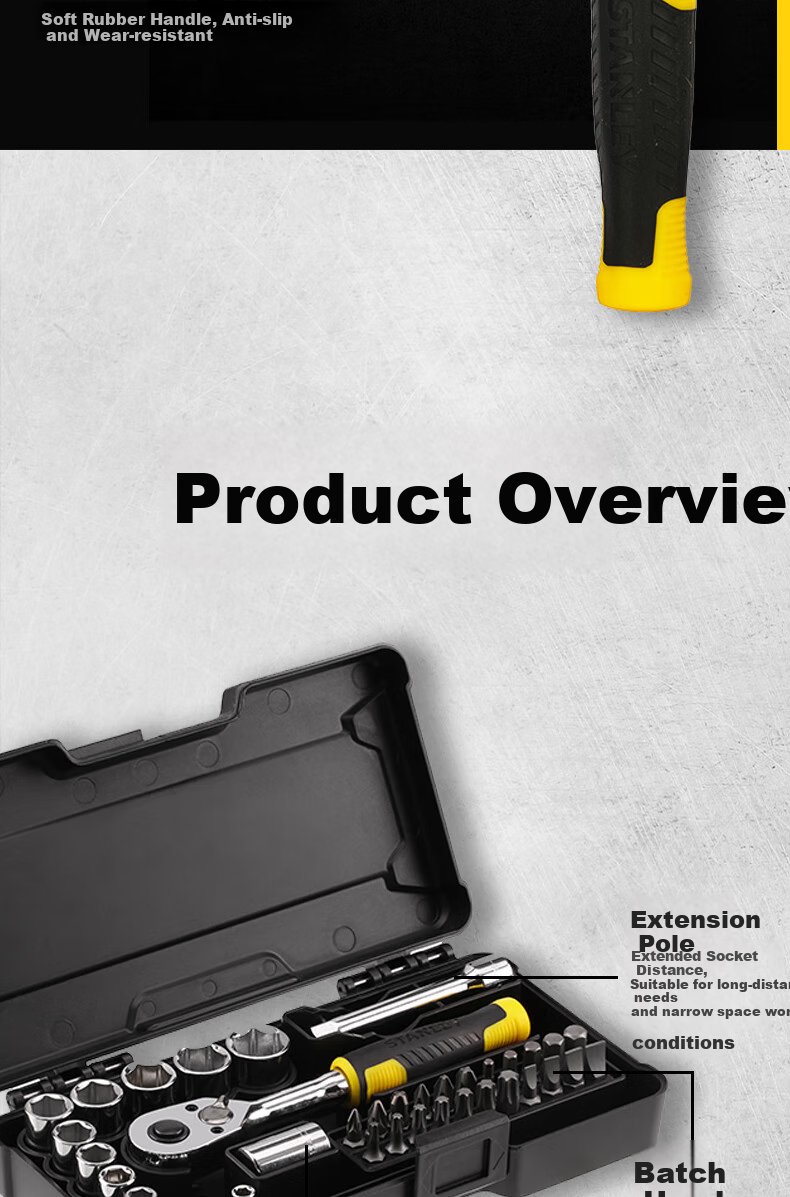 Stanley 125-Piece Automotive Repair Tool Set Ratchet Socket Wrench Toolbox 3