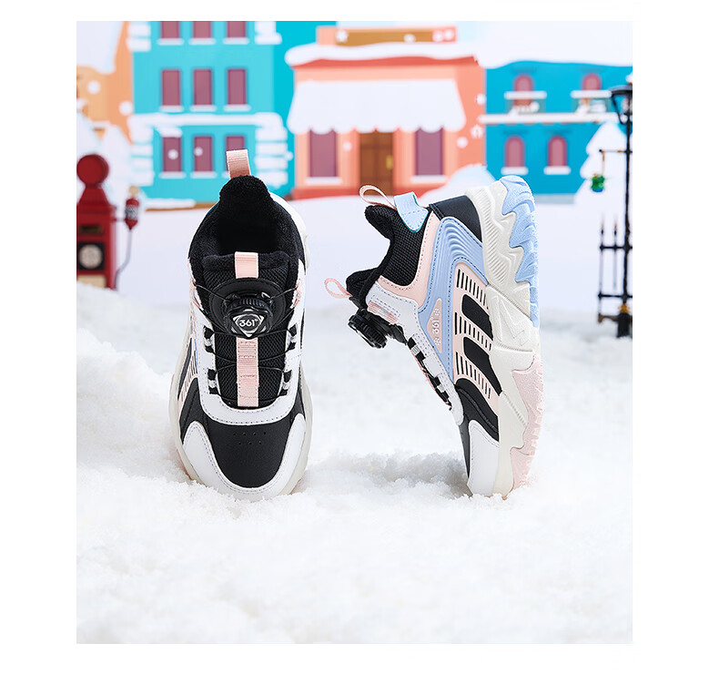 361° Kids Winter Cotton Shoes 24 Size Unisex Toddler Outdoor Warm Fleece Lined Durable Cotton Shoes Purple 30 9