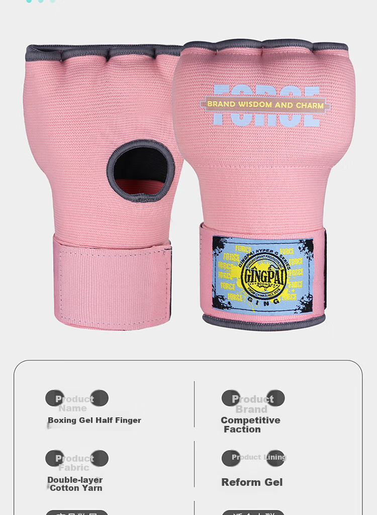 Jingpai Gel Fingerless Gloves, Boxing And Muay Thai Hand Wraps, Thickened Boxing Hand Guards for Men And Women, Orange, Size L 4