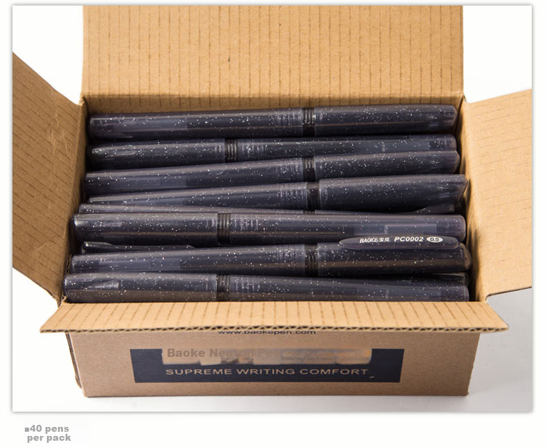 BAOKE PC0002, 0.5mm Semi-Needle Tube Gel Pen, Black Ink, Signing Pen, 40 Pieces 8