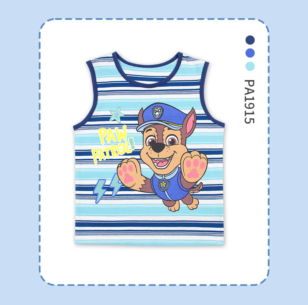 PAW PATROL Children's Vest, Boys' Pure Cotton Thin A-Class Undershirt, Sleeveless Undershirt, Summer Baby Top PA1915 130 4
