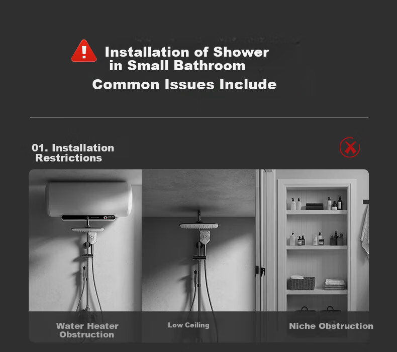 JOMOO Shower Set with Piano Key Temperature Control, Separate Shower Head IMAX Silk Rain Youth Edition 25048-695/HBS 6