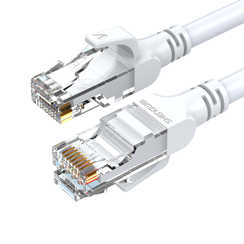 Shengwei CAT6 Gigabit Ethernet Cable, High-Speed Broadband Network Cable for Engineering Monitoring, Computer Router, Pre-Made Patch Cord, 8-Core Twisted Pair Cable, Gray And White, 1.5 Meters, LC-12015H