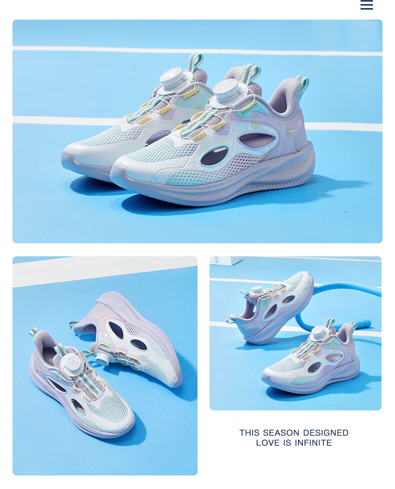 ERKE Children's Shoes, Boys' Sandals for Older Kids, Hollow Fashionable Closed-Toe Frame Shoes, Erke White/navy Blue, Size 36 21
