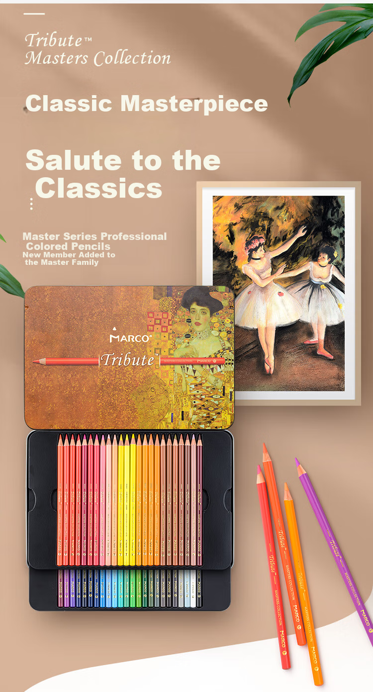 MARCO Master Oil-Based Colored Pencils Art Student Set for Boys And Girls, Students Colored Pencils Birthday Gift Master Premium [Oil-Based 48 Colors] 2