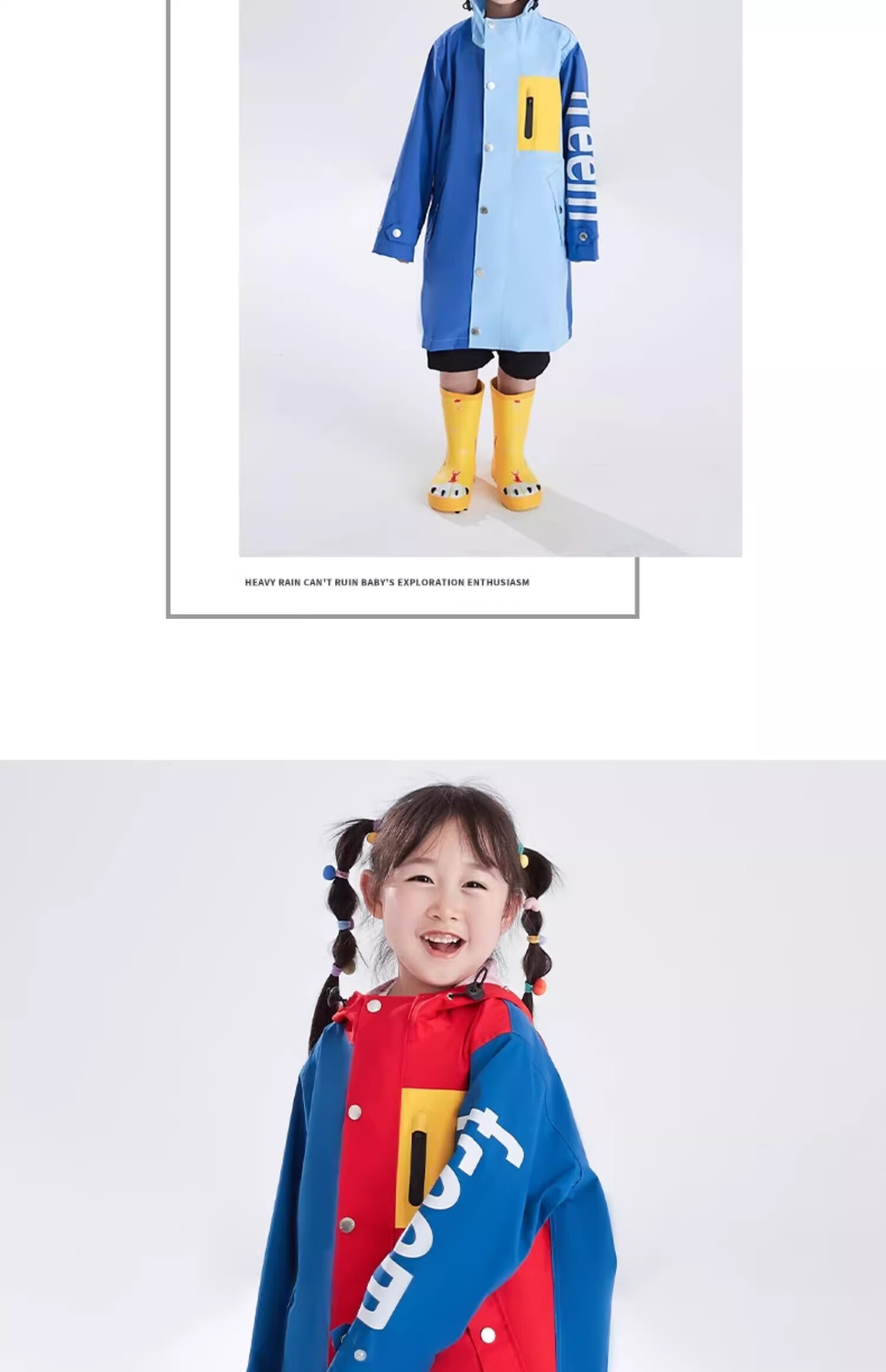 Qinfeimanyuyi Children's Long Raincoat, Full Body Waterproof, for Boys And Girls, Students, Sun And Rain Dual-Use, Extended Foot Coverage, Illusion Purple & Peach Pink, 2XL, Heavy Rain Protection, Essential for School Opening, Ages 6-12 21