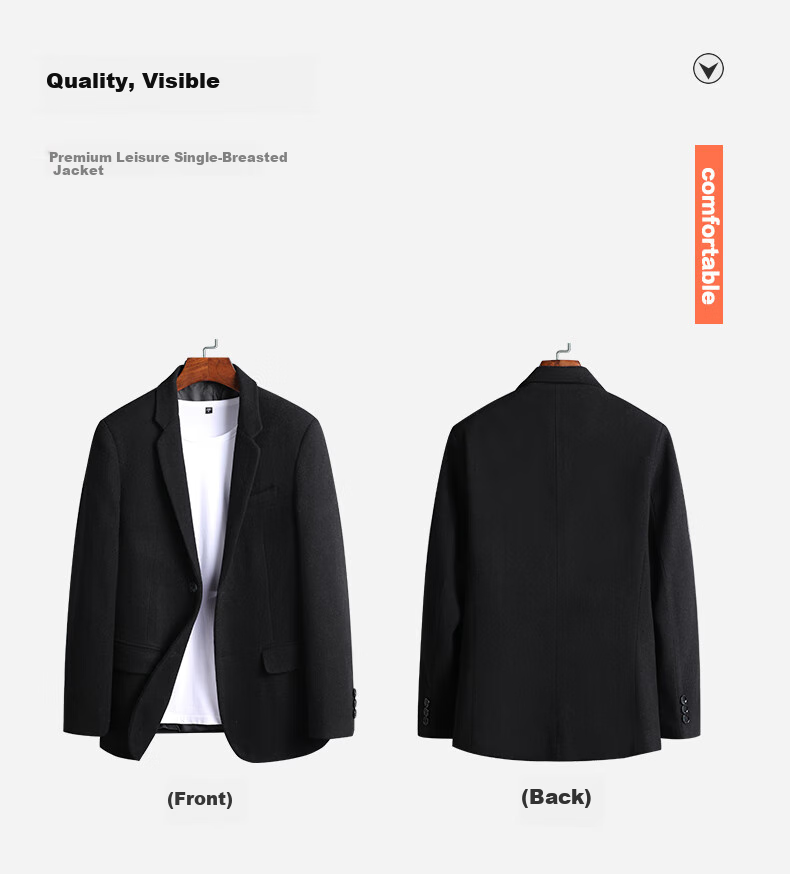 SHANSHAN Men's Autumn Winter Wool Blend Single-Breasted Suit Jacket Warm Business Thickened Long Sleeve Dad Coat 3