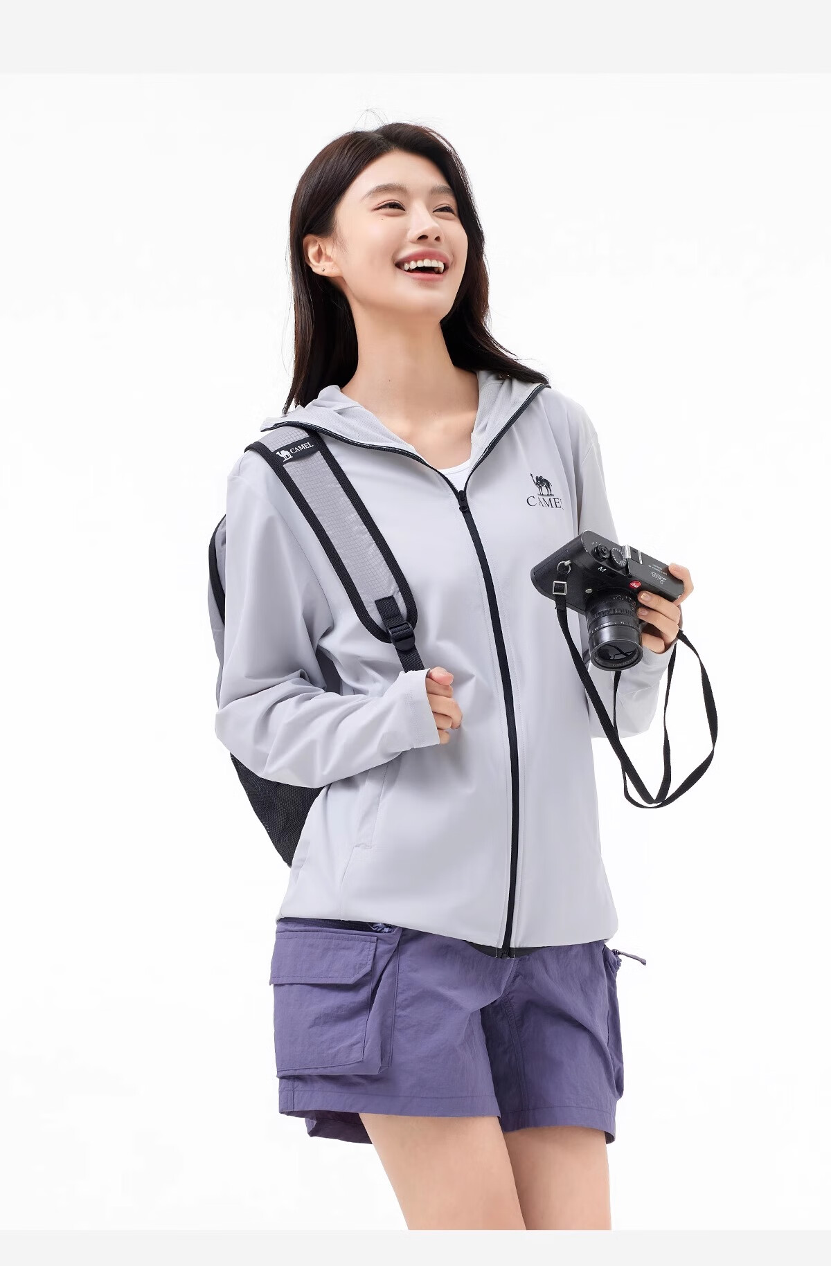 CAMEL Cool White Outdoor Sun Protection Jacket for Men And Women, Original Yarn Quick-Dry Sun Protection Coat A35BZ01134 4
