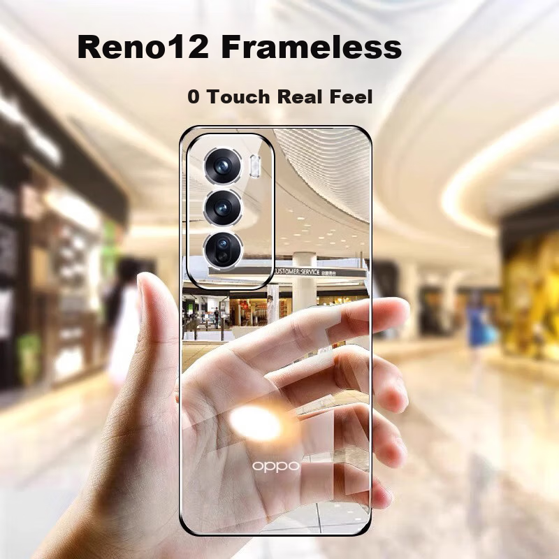 ZHIWEISHI Чехол для OPPO Reno 12, ультратонкий, прозрачный, без рамки, противоударный, с защитой от отпечатков пальцев и охлаждением