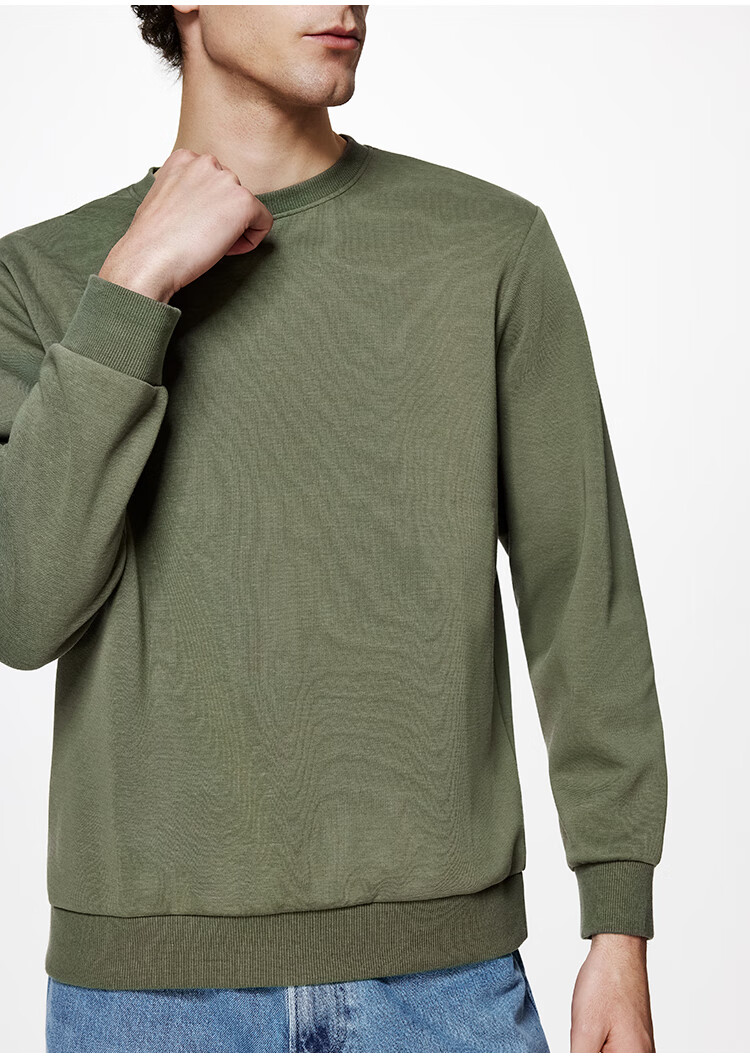 FIRS [7A Antibacterial] Men's Sweatshirt, Spring And Autumn Soft Skin-Friendly Silk And Milk Silk Pullover, Casual Elastic Top 3