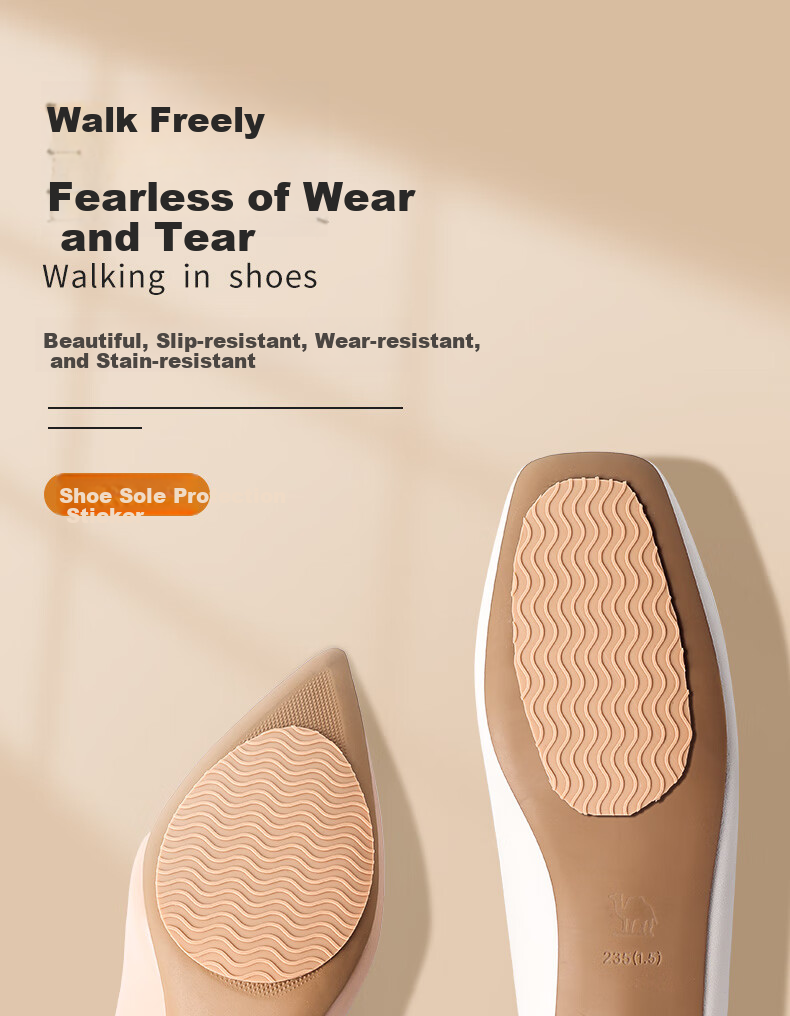 FOOTOPPO Leather Shoe Sole Anti-Slip Sticker, High Heel Shoe Sticker, Wear-Resistant Tool, Shoe Anti-Wear Sticker, Sole Leather Protective Film, Protective Patch 1