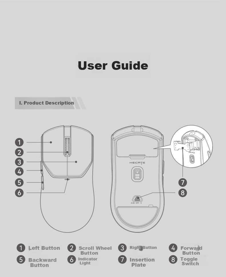 EDIFIER HECATE G5M Ultra Dual 8K Wireless Wired Bluetooth Tri-Mode Gaming Mouse PAW3950 Long Battery Life Hot-Swappable Switch Lightweight Silent White 17