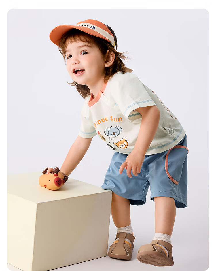BALABALA Baby Short-Sleeve Set, Boys' Summer Outfit, Girls' Stylish Two-Piece Set, Fashionable Fresh Cute 208225119201 12