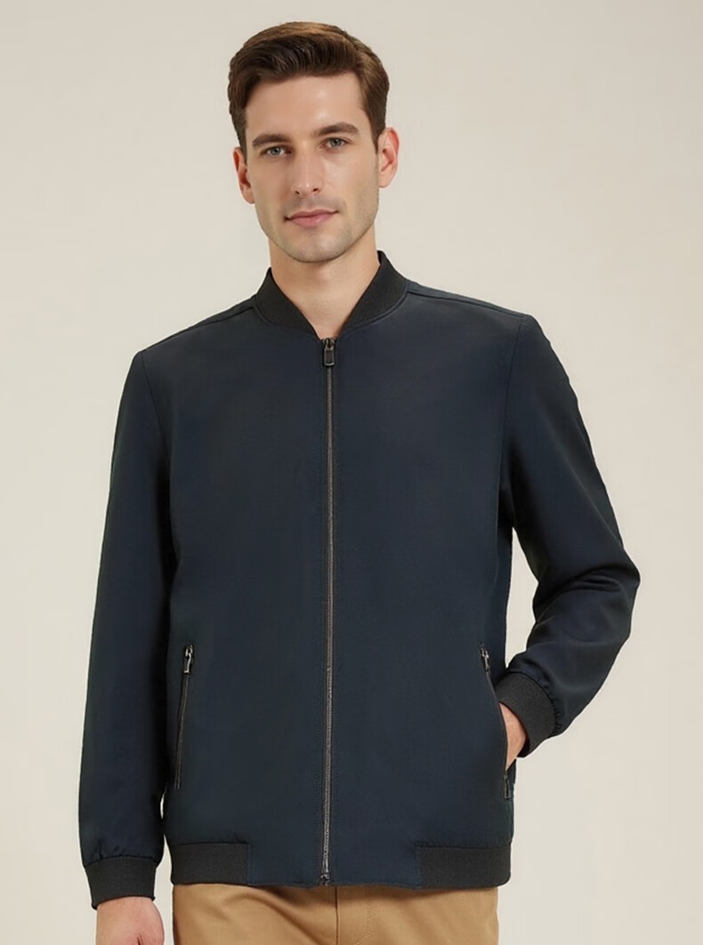 FIRS Reversible Wrinkle-Resistant Men's Jacket Spring Autumn Business Casual Baseball Collar Short New Dad Workwear Coat 2