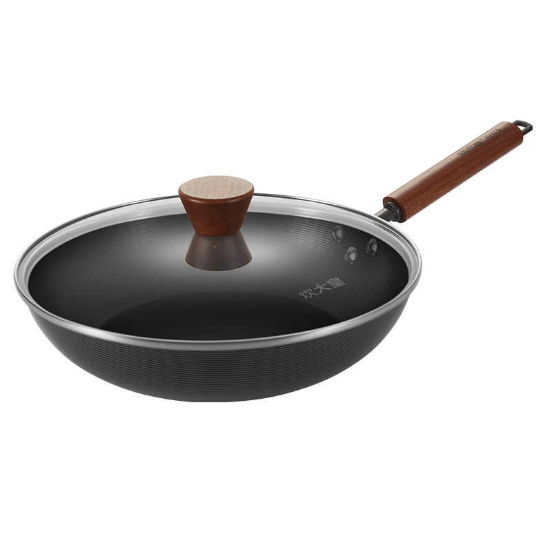 COOKER KING Non-Stick Frying Pan with No Chemical Coating for Home Use, Suitable for Pancakes And Steaks, Compatible with Induction Cookers, Small Iron Wok, Extremely Iron Frying Pan, 28cm