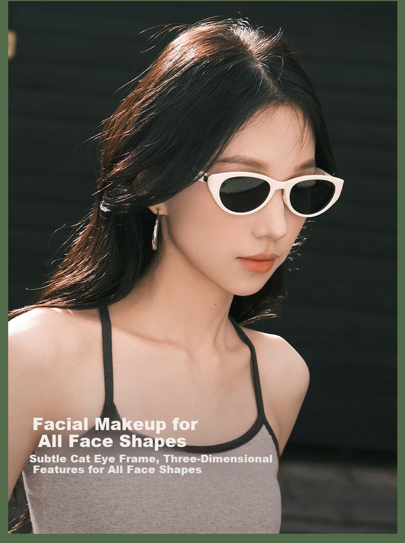 CAPONI Foldable Cat Eye Sunglasses for Women, High-End Polarized Sunglasses, Outdoor UV Protection, Driving Glasses 1