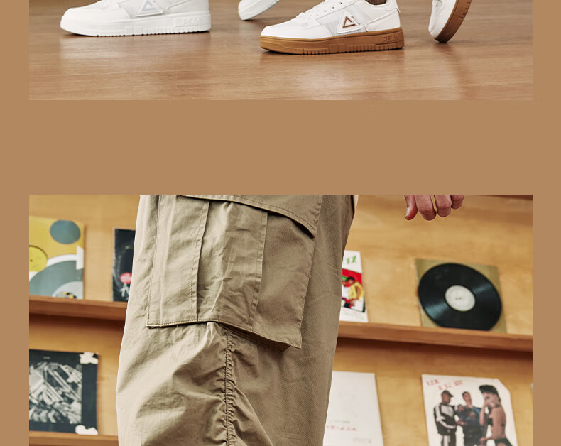 PEAK Air Force One Sneakers for Men, Summer Mesh Breathable Wear-Resistant White Shoes, Soft-Soled Sports Shoes DB520087, Cream White, Size 41 15