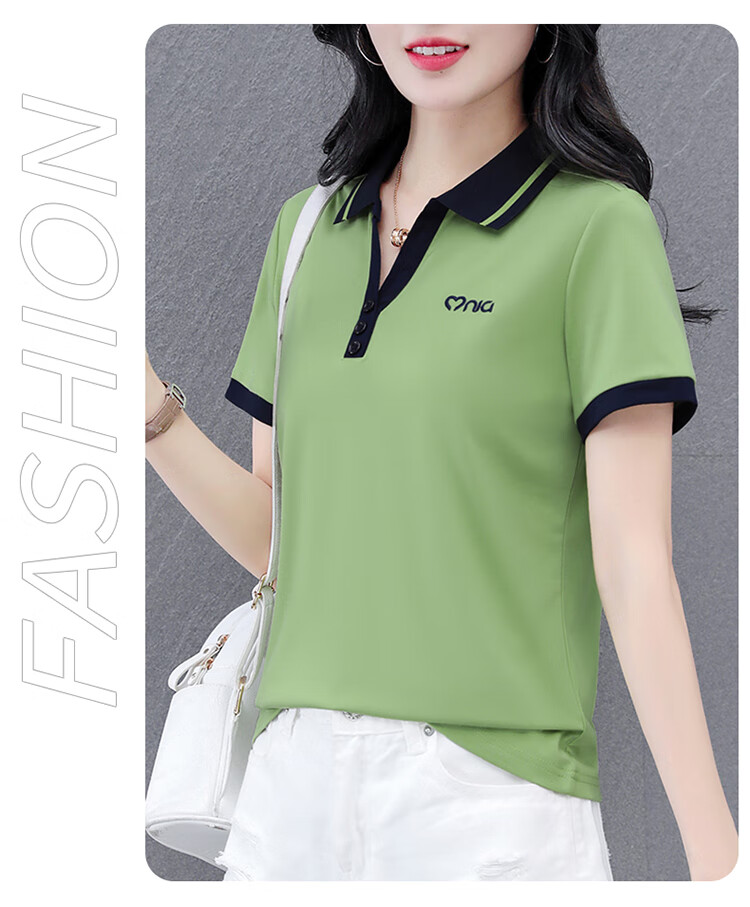 Woodpecker Women's Short Sleeve Polo Shirt Plus Size Slim Fit Red 2026 Spring Summer XL 19