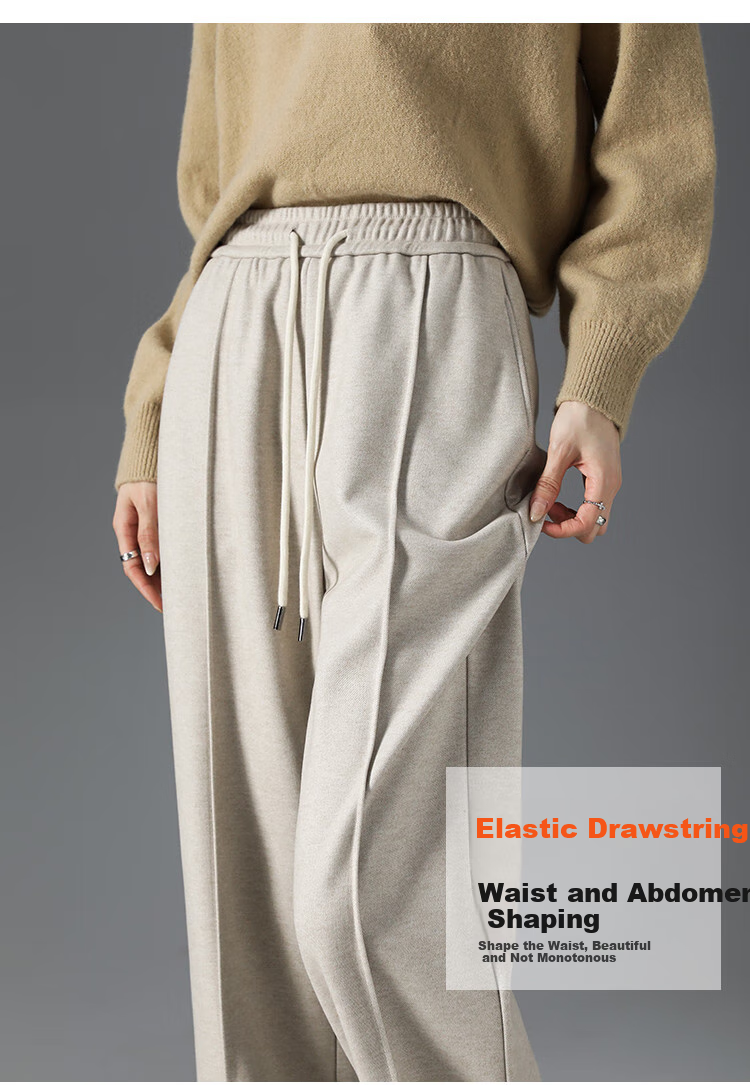 Dme [Mid-Rise Design to Make Legs Look Straight And Long] Lazy Loose-Fitting Wide-Leg Pants, Soft And Skin-Friendly Glutinous Rice Pants 7