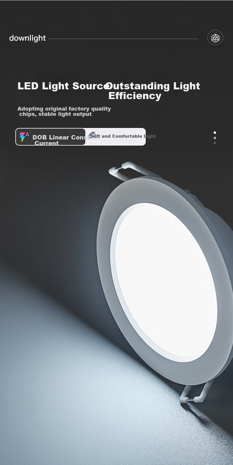 Foshanzhaoming (FSL) LED Downlight, 2.5 Inch, 4W, Cool White 6000K, Full Plastic PP Flame-Retardant Integrated Downlight 5