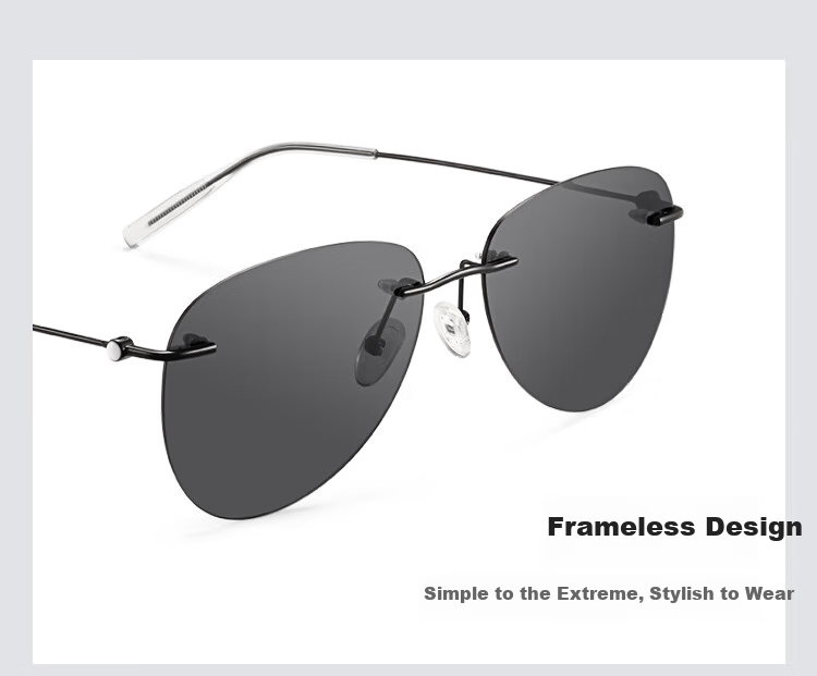 Bertha Polarized Sunglasses for Men, Imported Titanium Material, Specialized for Driving, Photochromic, Frameless, Ultra-Light, for Driving And Fishing 24