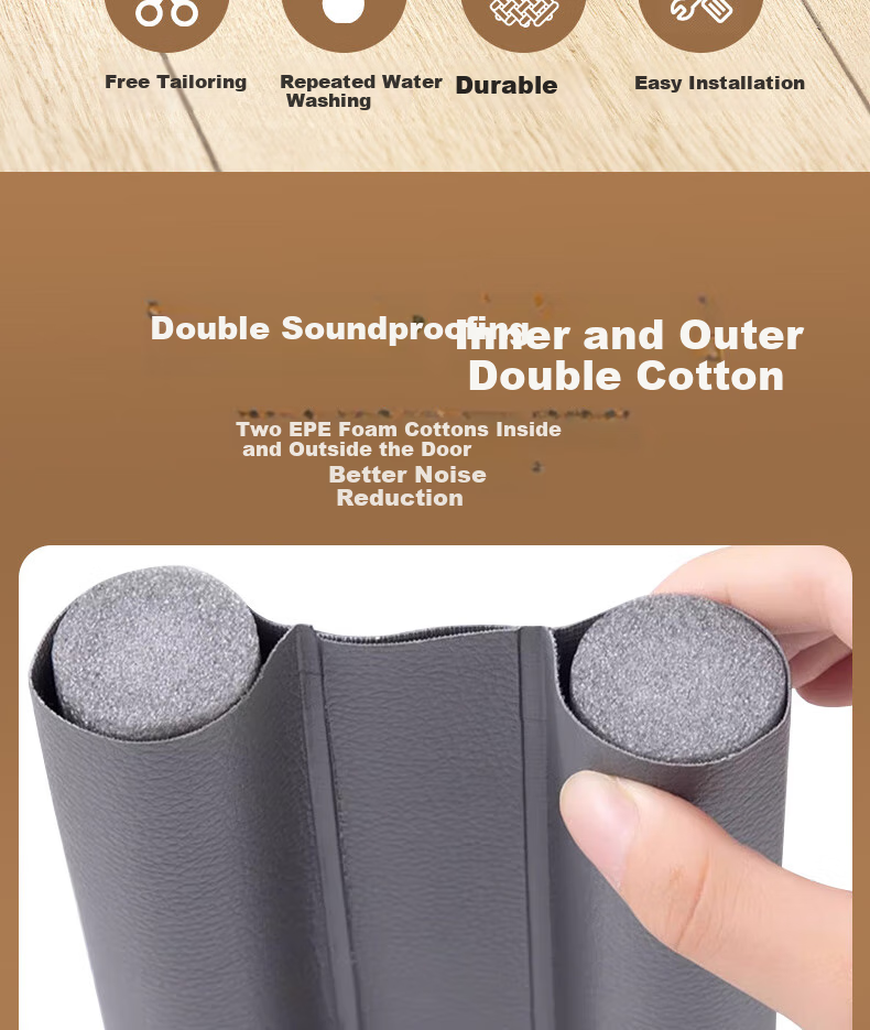 FESETE Door Bottom Gap Sealing Strip, for Doors And Windows, Glass Doors, Gaps, Drafts, Soundproofing, Wind Blocking, Anti-Wind Rubber Strip 2