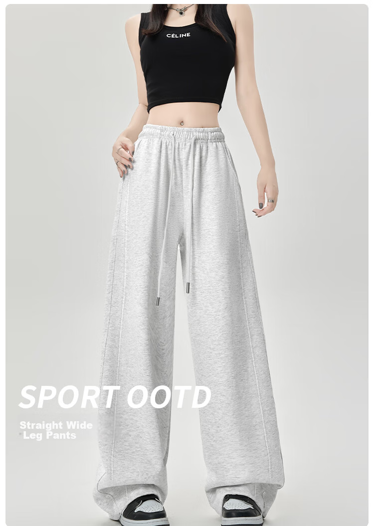 MiiOW Wide-Leg Pants for Women, Autumn 2025 New Style, Petite Draping Casual Straight-Leg Trousers for Fall 9