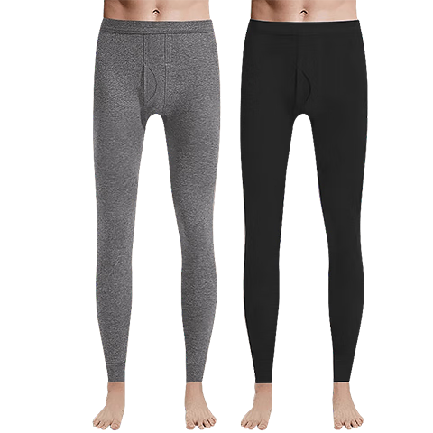 LangSha 2 Men's Autumn Long Johns, 100% Pure Cotton Antibacterial Thermal Underwear for Men, Warm Winter Pants, Thin Heat-Generating Cotton Thermal Underwear Set
