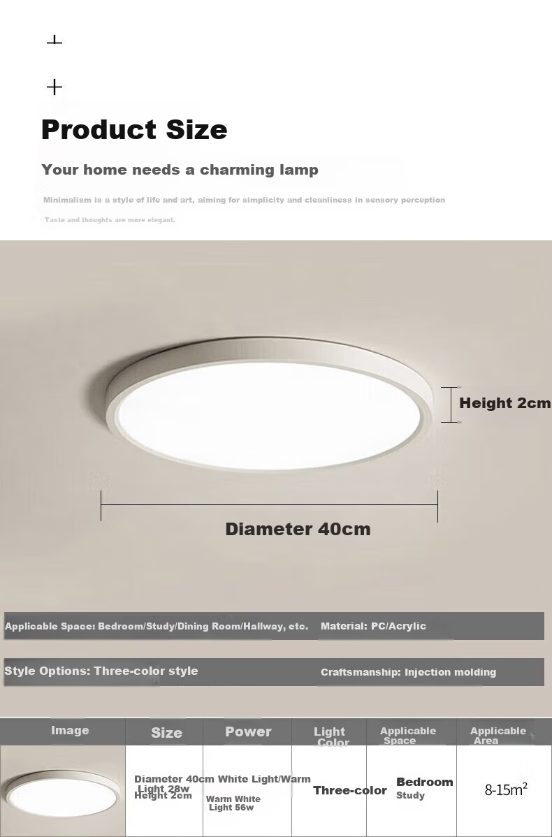 Dengling Full Spectrum Zero-Gap Eye Protection Ceiling Light, Ultra-Thin LED Anti-Blue Light Lamp for Dining Room, Bedroom, And Study Room 22