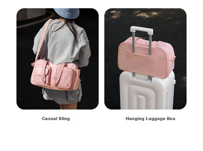 Aji Travel Bag for Women, Large Capacity Luggage Bag with Expandable Space, Suitable for Short Trips And Business Trips, Waterproof Storage, Dry-Wet Separation, Fitness Bag 41
