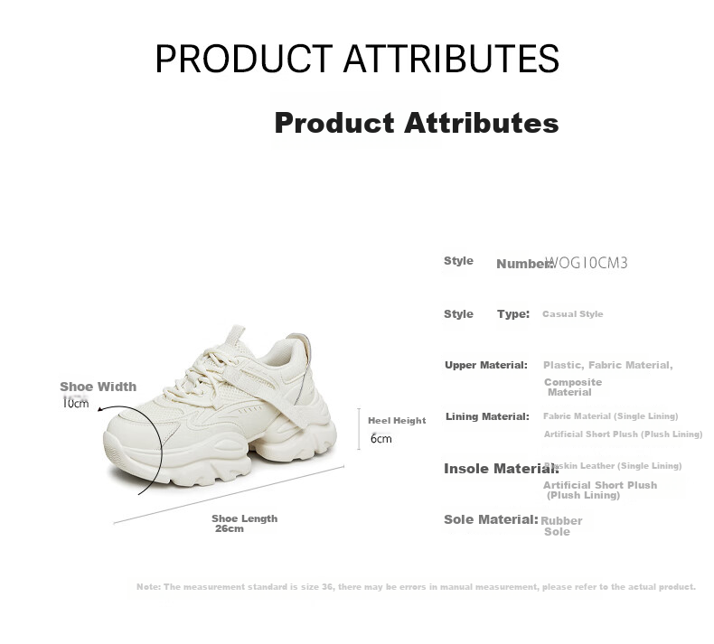TATA TATA Bubble Cream White Dad Sneakers Women's Height Increasing Casual Shoes Thick Sole AM5 Black (Single) Size 38 11
