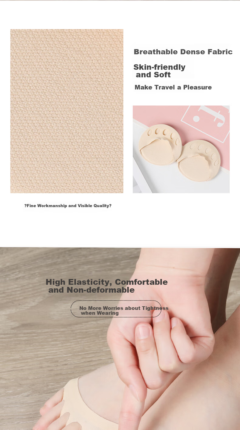 FOOTOPPO Heel Pads, High Heels, Anti-Pain Half-Sized Pads, Breathable Invisible Foot Protection, Women's Anti-Friction Half Pads, Foot Pain Relief Device 3