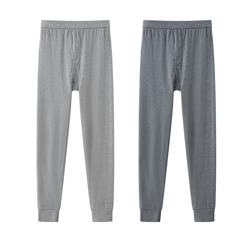 Yiershuang [100% Pure Cotton, 2-Pack] Men's Thermal Underwear, Youth All-Cotton Warm Pants, Autumn And Winter Base Layer Cotton Long Johns