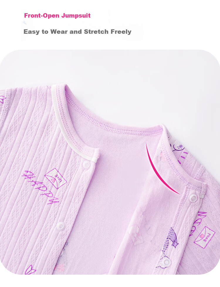 DEESHA Baby Romper, Newborn Spring And Summer Thin Onesie Bodysuit, Cake Rabbit (Pink), 73cm 6
