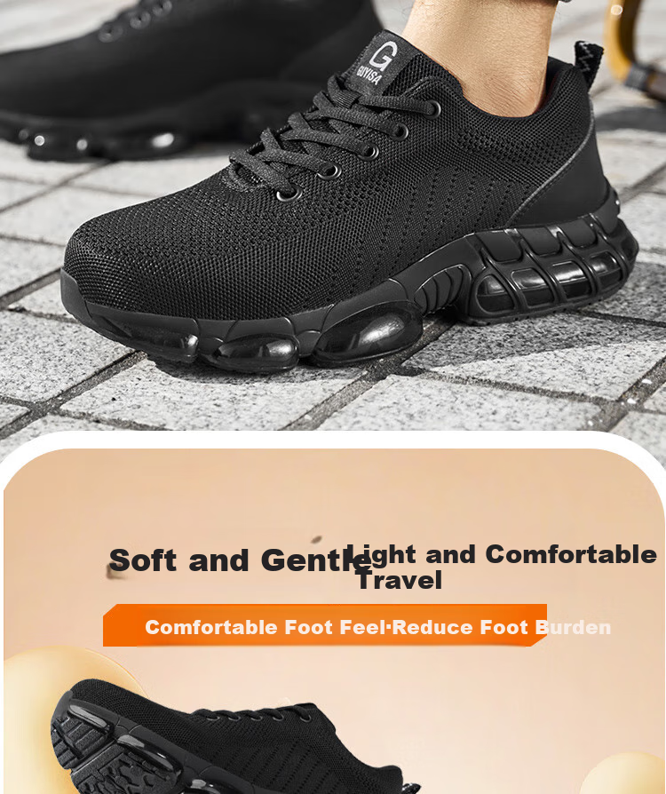 GUYISA Men's Safety Work Shoes Steel Toe Anti-Smash Puncture Resistant Comfortable Durable Construction Site Shoes 3033ST Size 43 2