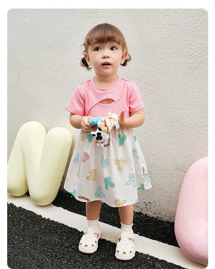 BALABALA Girls' Dress, Baby Girl Skirt, Infant Princess Dress, Summer Outfit, Patchwork, Fashionable And Stylish 13