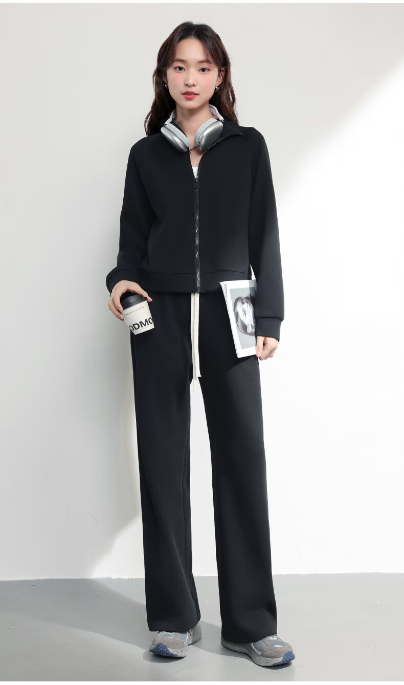 MJ STYLE Stand-Collar Cardigan Jacket for Women, Spring And Autumn 2026, Loose-Fitting Casual Versatile Short Style, Petite Sporty Long-Sleeve Top 15
