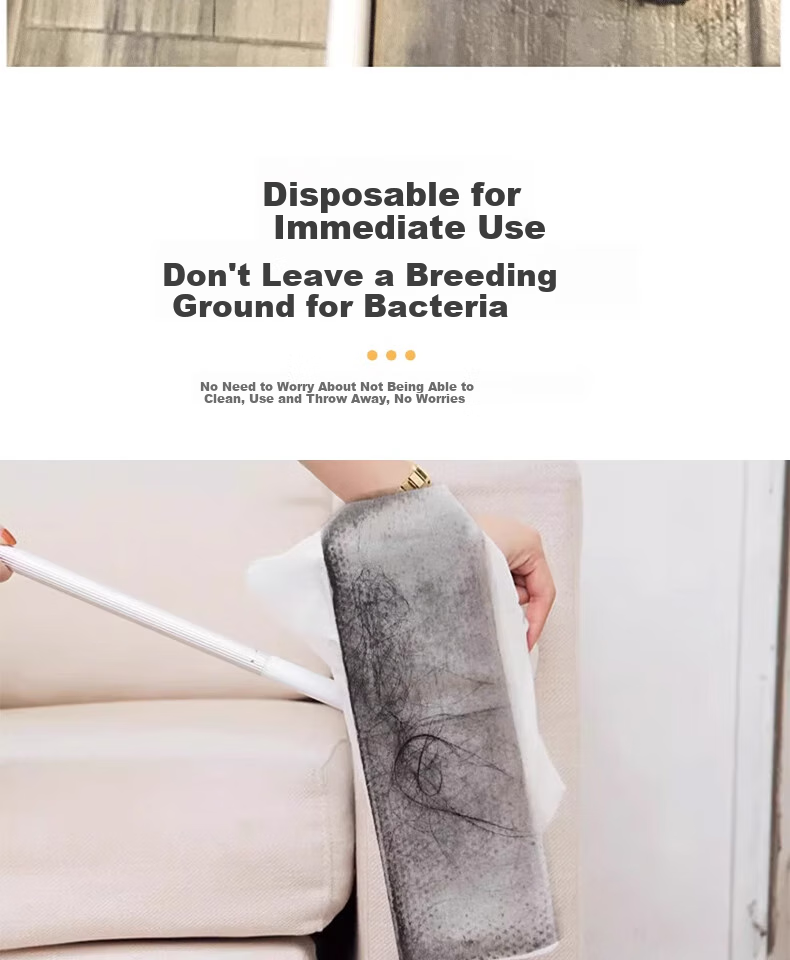CHUSHE Disposable Large Mop Replacement Wipes, 20*30cm, 100 Pieces, Floor Static Dust Removal Paper, Antibacterial, Lazy Person's Cleaning Cloth 14
