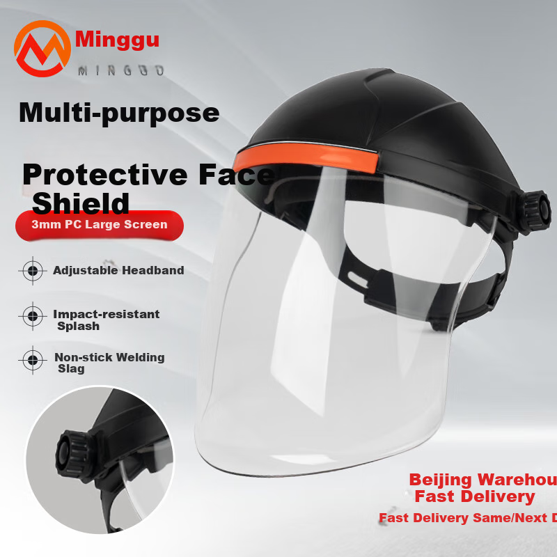 Minggu Protective Face Shield, Impact-Resistant Welding Mask, Face Shield with Headband, Transparent