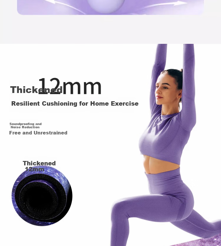 Neumee Thickened Non-Slip Exercise Mat with Silicone Touch Points for Men And Women, Fitness Jump Rope, Yoga Shock-Absorbing Lava 5