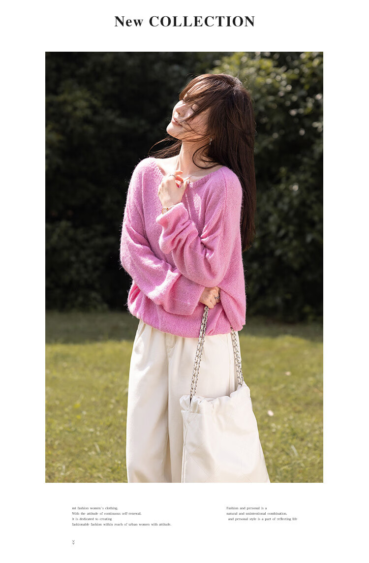 MT Japanese Soft Style Winter Simple Versatile Pullover Gentle Solid Color Long Sleeve Knit Sweater 7
