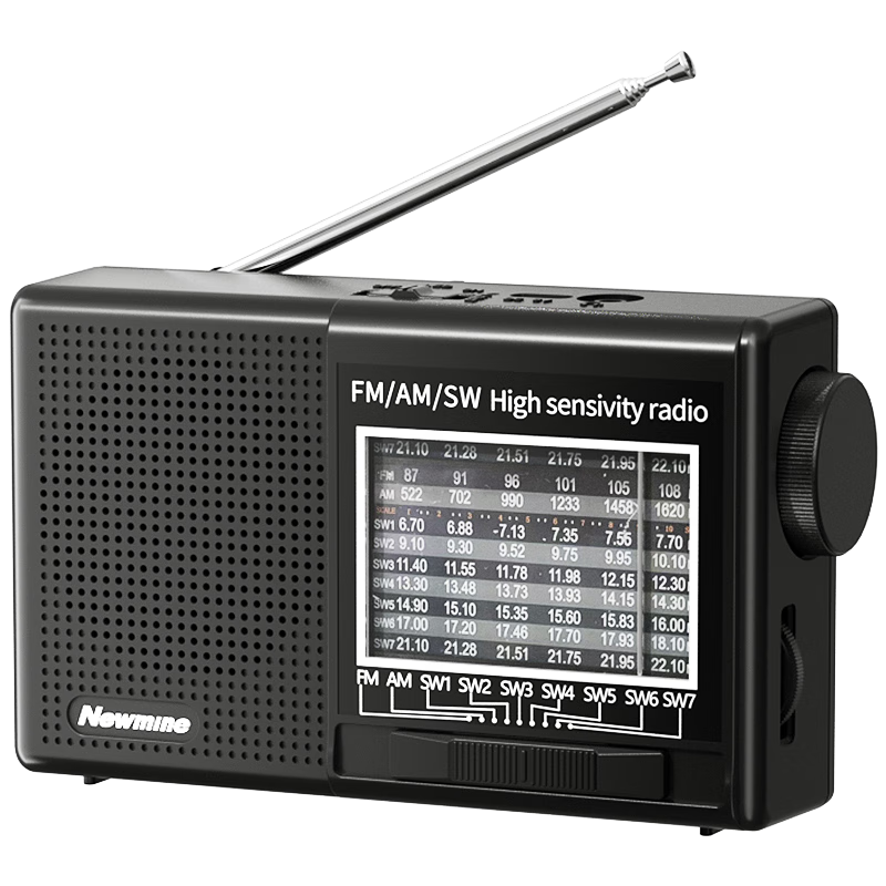 Newmine BT526 Radio for Elderly, LED Light Mini Speaker, Portable Personal Audio Player, FM Tuner, Broadcast, Opera, Semiconductor, Rechargeable