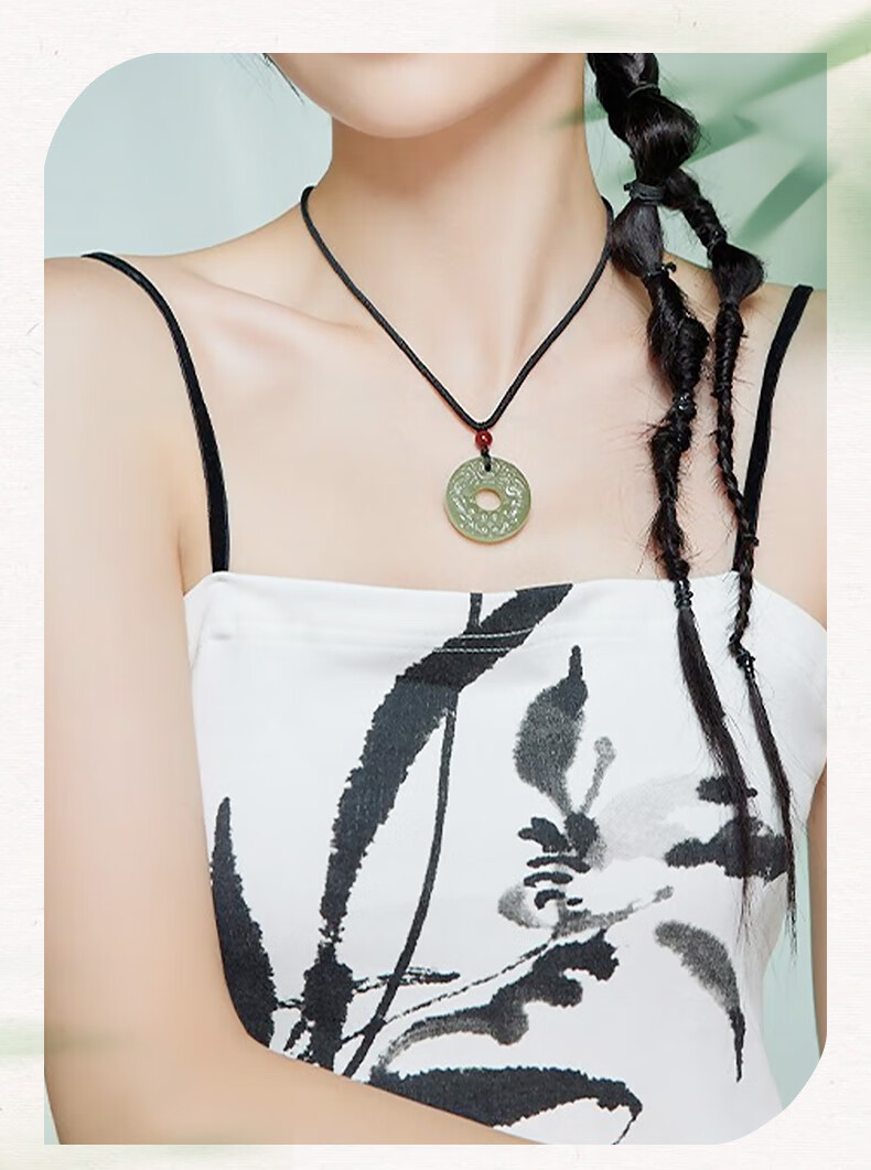 ALLOVE Pixiu Hetian Jade Pendant Unisex Safety Buckle Jade Necklace Birthday 520 Valentine's Day Gift for Girlfriend Wife 7